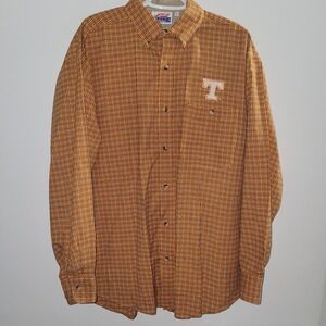 Spike Sports Tennessee Volunteers UT Long Sleeve Button Down Size Large Plaid